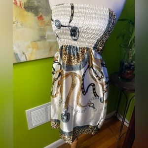 Strapless silky dress